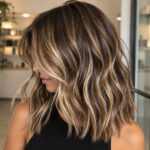 mèches blondes sur cheveux chatains
